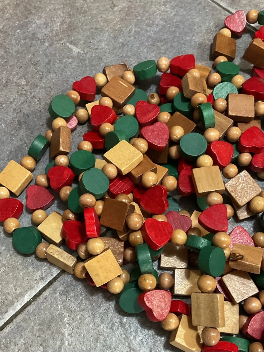 Vintage wooden beads for garland 3 sets 9 feet each